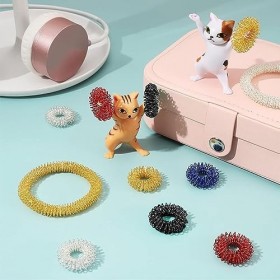 LATRAT Lot de 5 anneaux de massage dacupression sensoriels dacupression Spiky Sensory pour la thérapie de la douleur des do