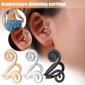 Zinus Boucles doreilles minceur dacupression pour perte de poids homme femme, taille unique, Métal Argent