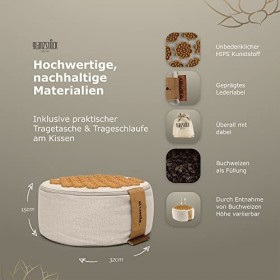 Glanzstück Berlin® Health Collection Coussin dacupression, coussin de yoga, de méditation, réversible, mélange de lin de hau