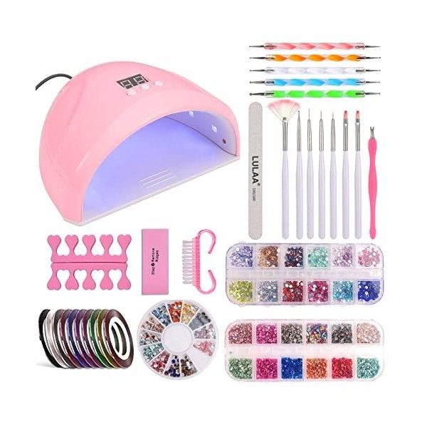 Czemo Ongle Gel kit Complet, 36W Lampe UV LED Ongles Gel Machine Ongle Kit Polygel Kit Complet, Nail Art Kit Vernis Semi Perm