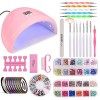 Czemo Ongle Gel kit Complet, 36W Lampe UV LED Ongles Gel Machine Ongle Kit Polygel Kit Complet, Nail Art Kit Vernis Semi Perm