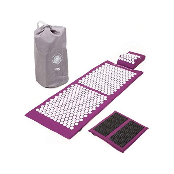 Kit dacupression VITAL XL DELUXE SPIKY - tapis XL + coussin + tapis pour les pieds SPIKY + sac de transport