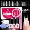 Clara Colors Capsule Americaine Ongle Kit,Faux ongles Conffin,550pcs Capsules pour ongles en acrylique,avec lampe UV portable