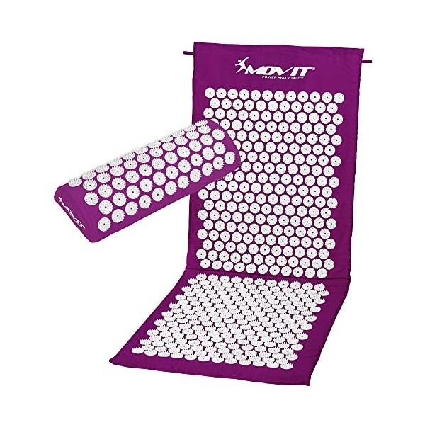 MOVIT Tapis dacupression, modèle ZHIYA 130x50x2,5cm avec Coussin, testé Contre Les substances nocives, Housse 100% Coton, 