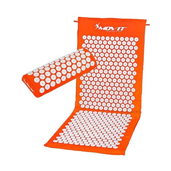 MOVIT Tapis dacupression, modèle ZHIYA 130x50x2,5cm avec Coussin, testé Contre Les substances nocives, Housse 100% Coton, 