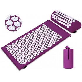 Kit dacupression avec coussin contre le cou et les maux de dos, thérapie magnétique et acupression avec un sac de transport,