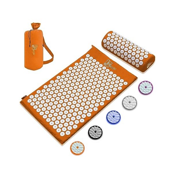 Tapis dacupression et oreiller dacupression pour massage et soulagement de la douleur, ensemble dacupression pour la relax