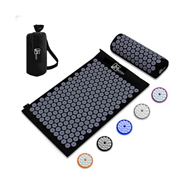 Tapis dacupression et oreiller dacupression pour massage et soulagement de la douleur, ensemble dacupression pour la relax