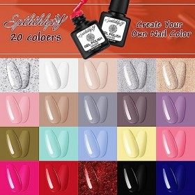 SPTHTHHPY 128W Lampe UV Kit Vernis Semi Permanent Complet, Kit Manucure Semi Permanent avec 20+4 Couleur Automn Vernis à Ongl