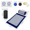 TOMSHOO Ensemble dacupression, tapis dacupression et oreiller avec 2 balles de massage, soulagement de la douleur musculair