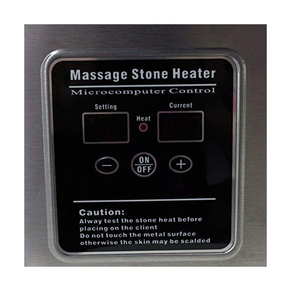 Master Massage Chauffe-pierres avec unité de contrôle numérique et affichage de la température et louche 18 l