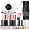 ROSALIND Kit Vernis Semi Permanent 36W LED/UV Lampe,6 Ongle Gel UV Complet Capsule Debutant Mini Gel et 1x Top Coat 1x Base C