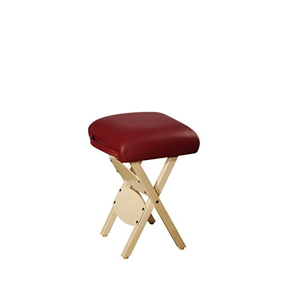 Master Massage Tabouret de Travail Pliant en Bois pour Massage Traitement de beauté Thérapie Bordeaux