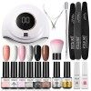 ROSALIND Kit Vernis Semi Permanent 36W LED/UV Lampe,6 Ongle Gel UV Complet Capsule Debutant Mini Gel et 1x Top Coat 1x Base C