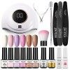 ROSALIND Kit Vernis Semi Permanent 36W LED/UV Lampe,6 Ongle Gel UV Complet Capsule Debutant Mini Gel et 1x Top Coat 1x Base C