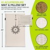 ProsourceFit Ki Acupressure Mat and Pillow Set with 100% Natural Linen for Back and Neck Muscle Relaxation, Sand Dunes