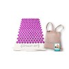 CLIMSOM ZEN - Tapis dacupression, 3 couleurs bleu, blanc, mauve , textiles 100% naturels et bio, sac en toile de jute et li