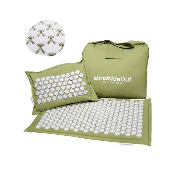 Ensemble de tapis dacupression et oreiller avec sac de rangement en toile – Soutien du sommeil et du stress – Soulagement de