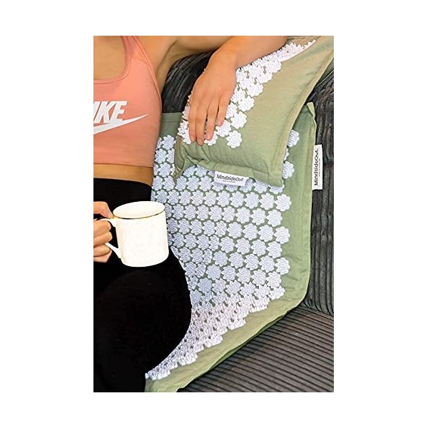 Ensemble de tapis dacupression et oreiller avec sac de rangement en toile – Soutien du sommeil et du stress – Soulagement de