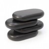 Master Massage Lot de 4 pierres de massage ovulaires en basalte XXXL 15 x 8,6 x 2,7 cm 100% naturelle
