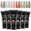 Modelones Polygel Kit Complet 6 Couleur avec Base et Top Coat Vernis Semi Permanent Slip Slolution