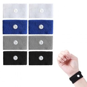Lot de 8 bandes Sea Band contre les nausées - Pour voyage - Tissu polyester doux - Soulagement des points dacupression - Tai