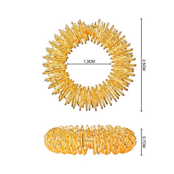 Lot de 24 anneaux de doigt sensoriels à picots pour adolescents, adultes, réduction de stress silencieux et masseur