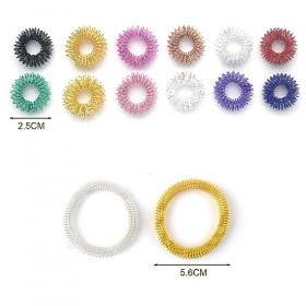 Lot de 14 anneaux dacupression, 12 anneaux de massage des doigts et 2 anneaux de massage pour articulation des doigts, annea