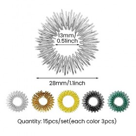 Divono 15 Pièces Anneaux De Massage des Doigts,Anneau DAcupression Massage Main, Anti Stress Soulage Le Stress Bague Accupre