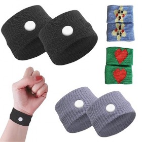 Divono Lot de 4 paires de bracelets dacupression anti-nausées pour enfants, grossesse, voyages en avion, pas deffets second