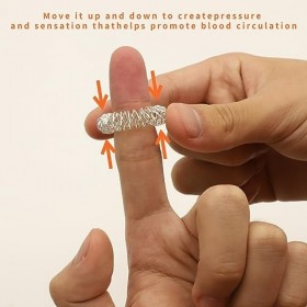 Lot de 12 bagues de massage pour les doigts, lacupression, pour réduire le stress, massage des doigts ou des orteils argent