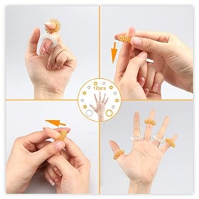 Lot de 12 bagues de massage pour les doigts - Pour larthrose - Favorise la circulation sanguine - Massage bien-être pour la 