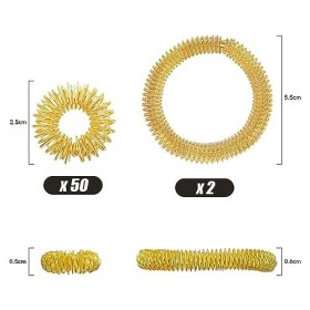 Mis.Moon 52 Pièces Bague de Massage Des Doigts, Bague Accupressure, pour Circulation Sanguine Entre Les Doigts