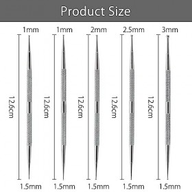 Lot de 5 stylos dacupression - 1/2/2,5/3 mm - Longueur : 12,6 cm