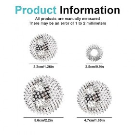 Sporgo Lot de 6 balles dacupression magnétiques : différentes tailles - Balle de massage magnétique - Avec 10 anneaux de mas