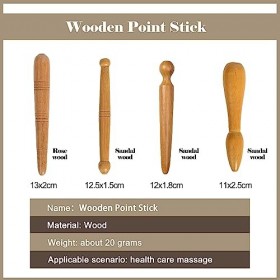 FLOTRUTE 4 Pièces Bâton DAcupression Outils de Massage du Visage Rouleau de Massage du Visage Outils de Massage en Bois Mass