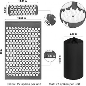 Tapis dacupression pour la relaxation du dos, coussin de massage santé pour tout le corps en cas de tensions, maux de tête, 