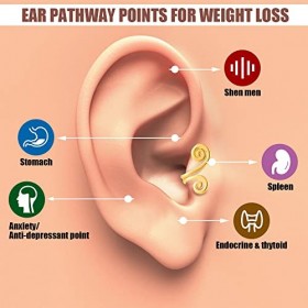 Lot de 3 paires dacupression amincissant non pénétrantes - Boucles doreilles à tige dacupression - Perte de poids - Boucle