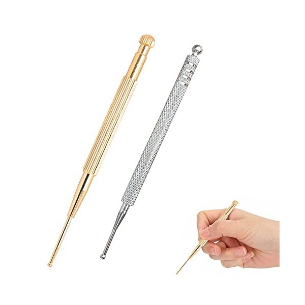 Stylo Dacupression, 2Pcs Bâton Dacupression, Barre Dacupression, Acupuncture Oreille Acupuncture Pen, Bâton Dacupressure 