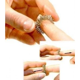 Anneau de massage des doigts argenté, anneau dacupression