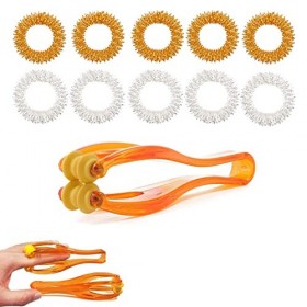 Anneau de Massage,Massage Doigt Rouleaux,11 Massage des Doigts,Massage dacupressure, Acupressure Anneaux de Massage des Main