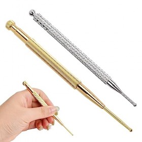 Lot de 2 Stylo DAcupression, Bâton DAcupressure à Double Tête, Stylo DAcupuncture Rétractable, Outils de Massage de Réflex