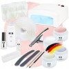 ND24 NailDesign - Kit de démarrage pour ongles en gel Basic avec gel adhésif UV, gel de construction, gel French, gel de scel