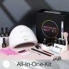 UR SUGAR 48W Lampe U V Kit Vernis Semi Permanent Complet, Kit Manucure Semi Permanent avec 6 Couleur Pink Vernis à Ongles 7ML