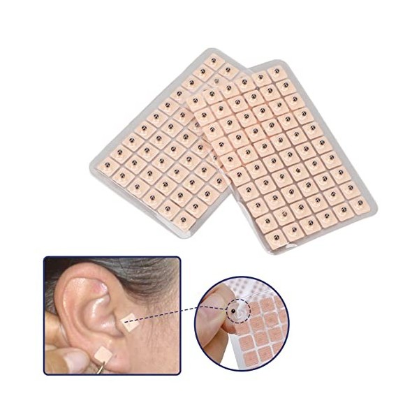 120pcs Acupuncture Magnet Ear Seeds, Ear Pressure Patch Acupuncture Ear Press Seed pour Amincir, éLiminer les Cernes, Favoris