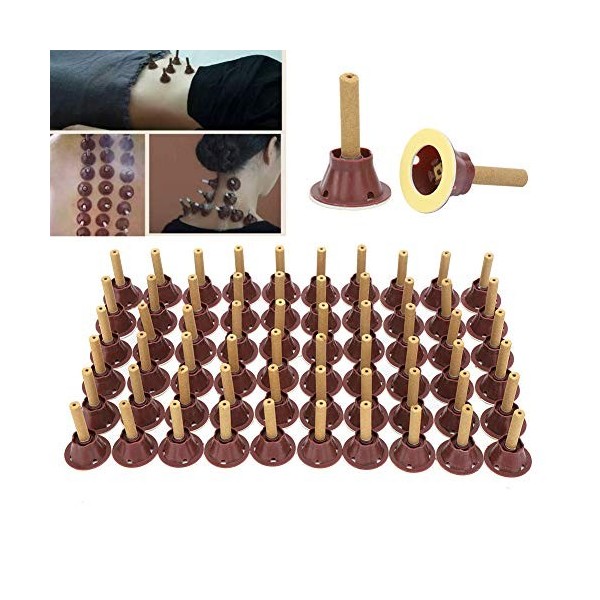 60pcs bâtons de moxa, pièces auto-adhésif bâton de Colonne de Moxibustion Soins, moxa pur avec bâton de moxa de thérapie de m