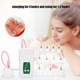 12 Pièces Ventouses Daspiration, Ensemble de Thérapie de Massage Dacupuncture Traditionnelle Chinoise électrique, Machine d