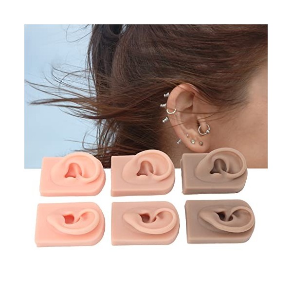 Modèle Doreille 3 Pièces, Modèle de Piercing en Silicone pour la Pratique du Massage des Oreilles, Affichage Denseignement 