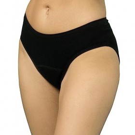 LARELLE Slip périodique Lavable en Coton Bio GOTS-ecocert, Noir, réutilisable, Durable, hautement Absorbant jusquà 4 tampon