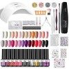 ROSALIND Kit Vernis Semi Permanent 36W UV/LED Lampe, 28x Mini Ongle Gel UV Complet Capsule Debutant contient Matte Gel Top Ba